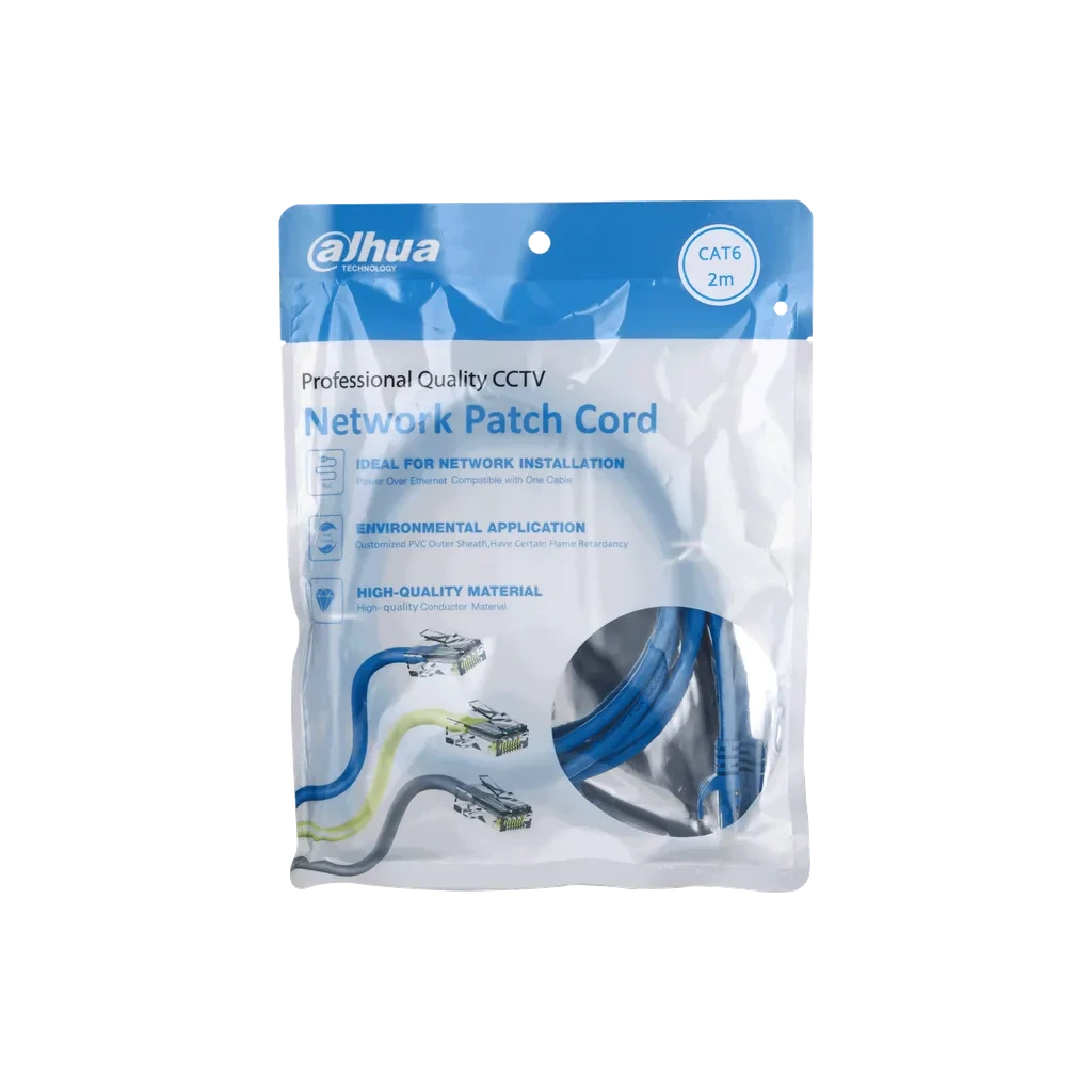 DH-PFM972-6U-2-blue. Patch cord 2 metro Dahua categoría 6 de 24AWG COLOR AZUL